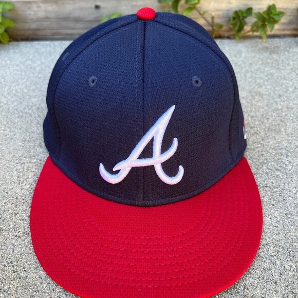 OC SPORTS Atlanta Braves Baseball Hat Men's One Size Mesh Blue Red MLB Cap - Picture 1 of 6